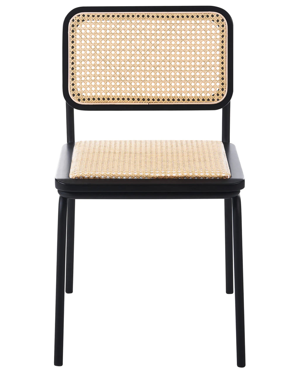 Set of 2 Dining Chairs CORVALLIS PE Rattan Black