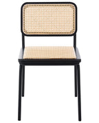Set of 2 Dining Chairs CORVALLIS PE Rattan Black