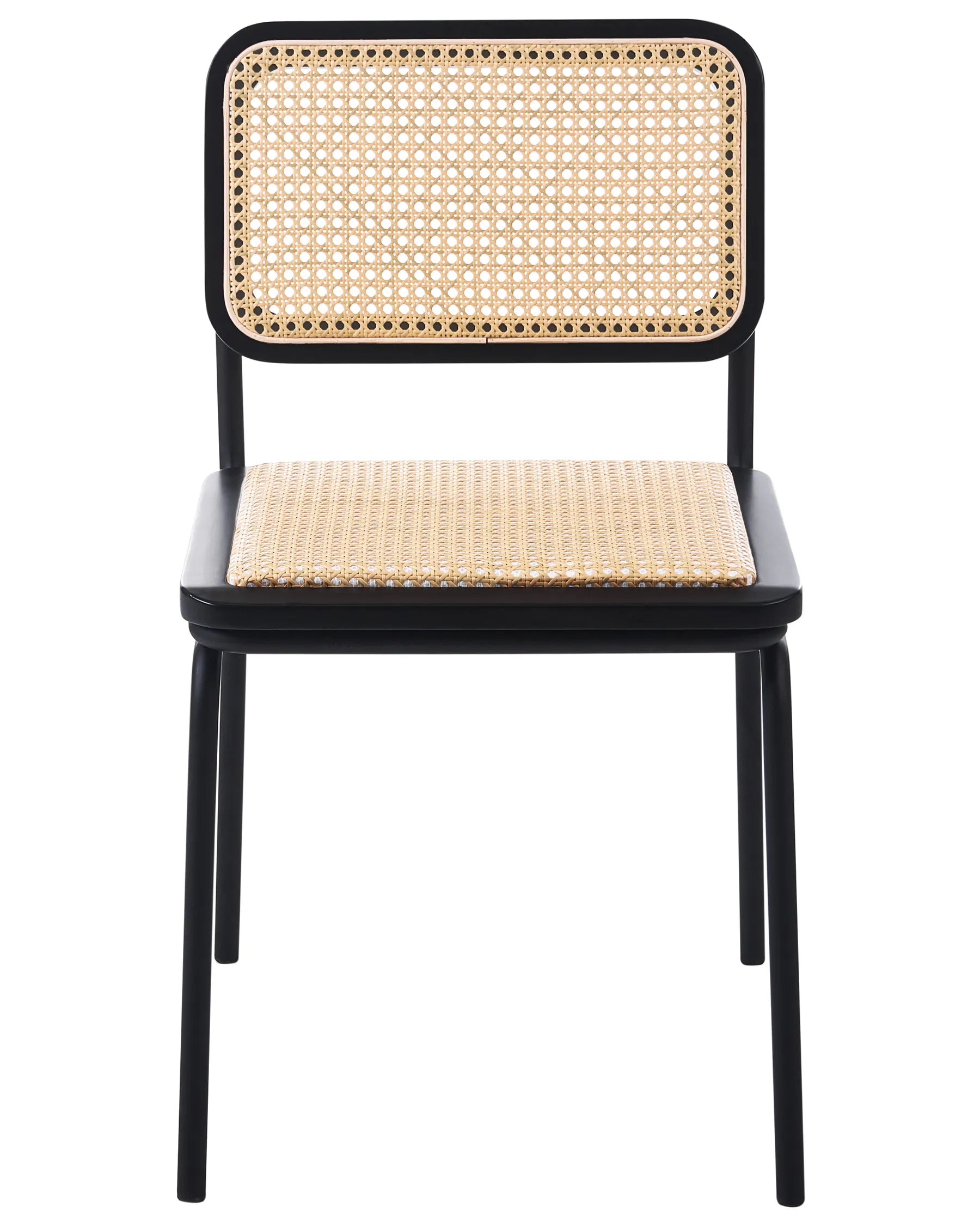 Set of 2 Dining Chairs CORVALLIS PE Rattan Black