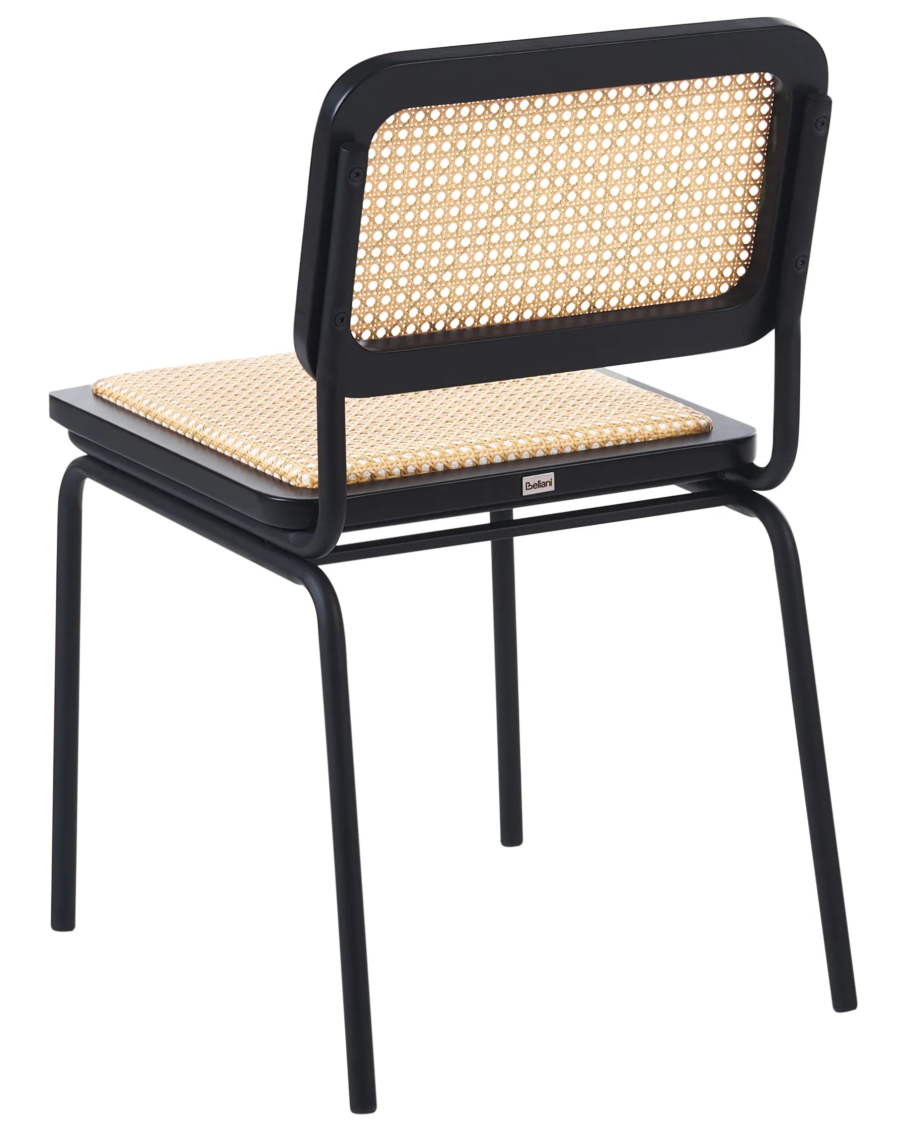 Set of 2 Dining Chairs CORVALLIS PE Rattan Black