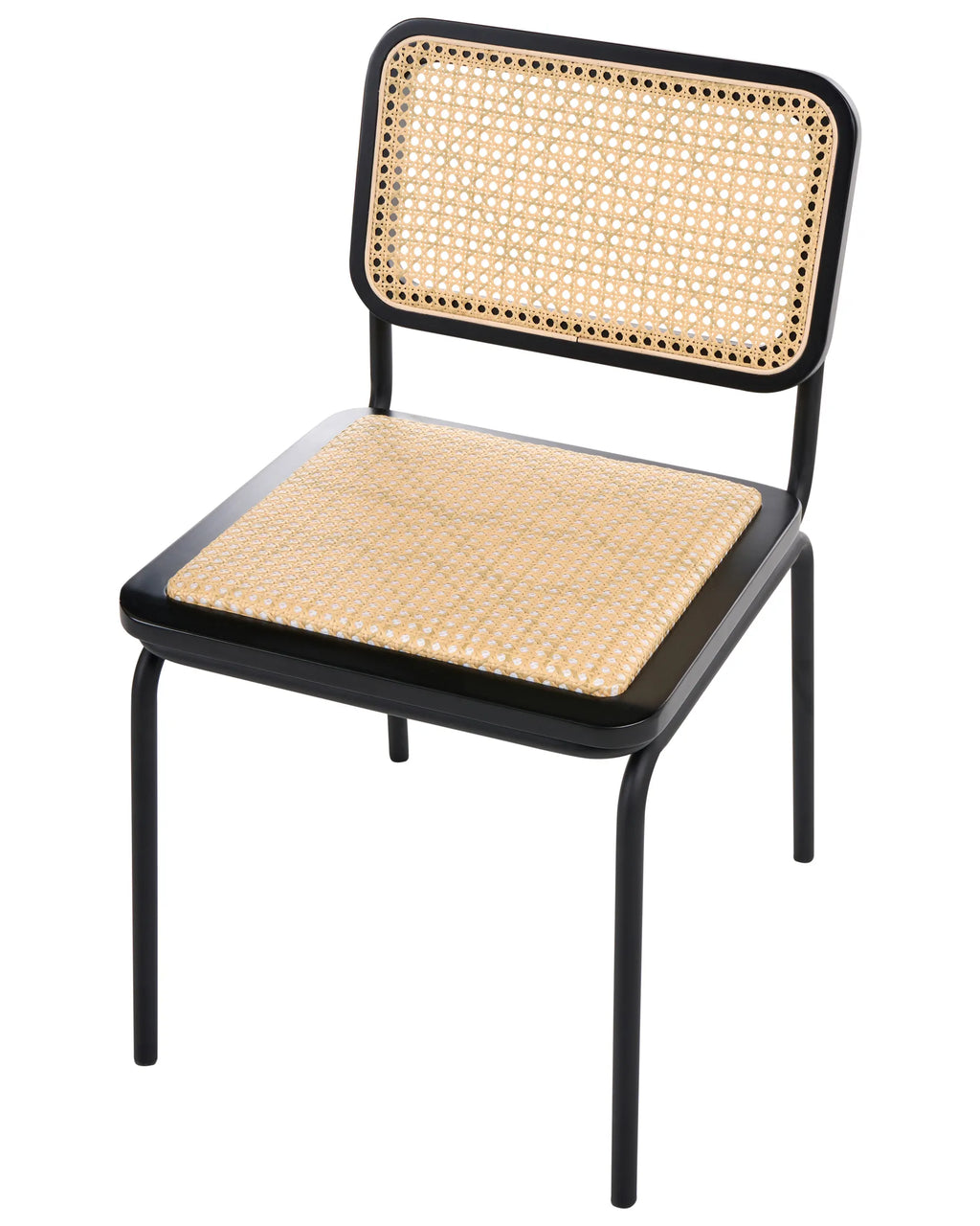 Set of 2 Dining Chairs CORVALLIS PE Rattan Black