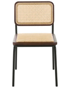 Set of 2 Dining Chairs CORVALLIS PE Rattan Brown