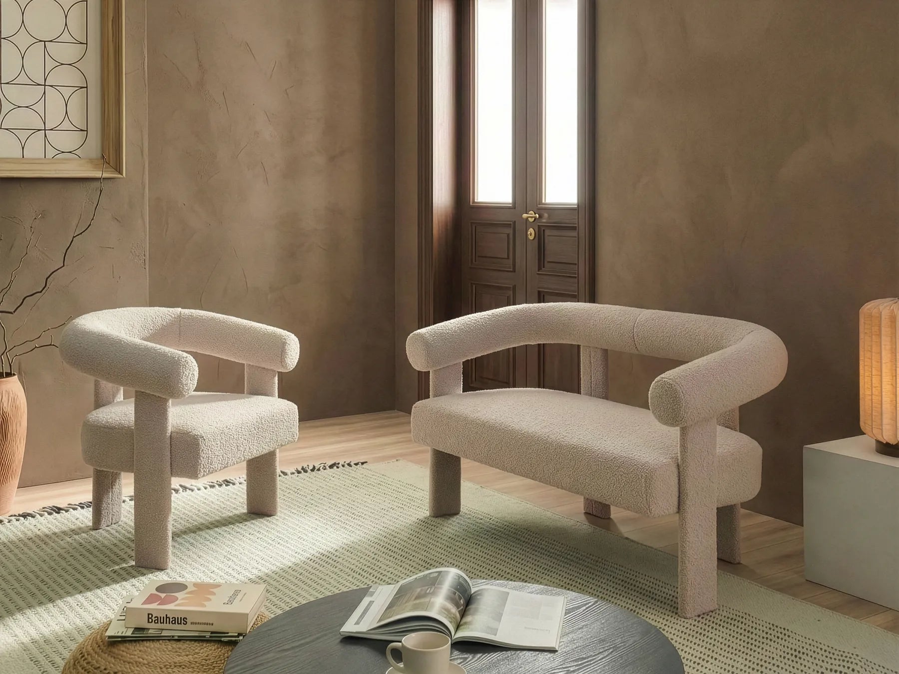 Armchair ILBRO Boucle Light Beige