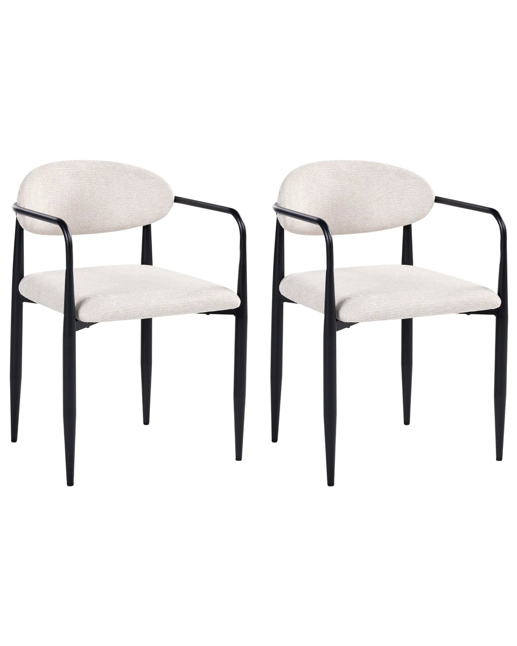 Set of 2 Dining Chairs TANEVIK Fabric Light Beige