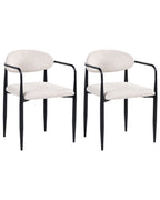 Set of 2 Dining Chairs TANEVIK Fabric Light Beige