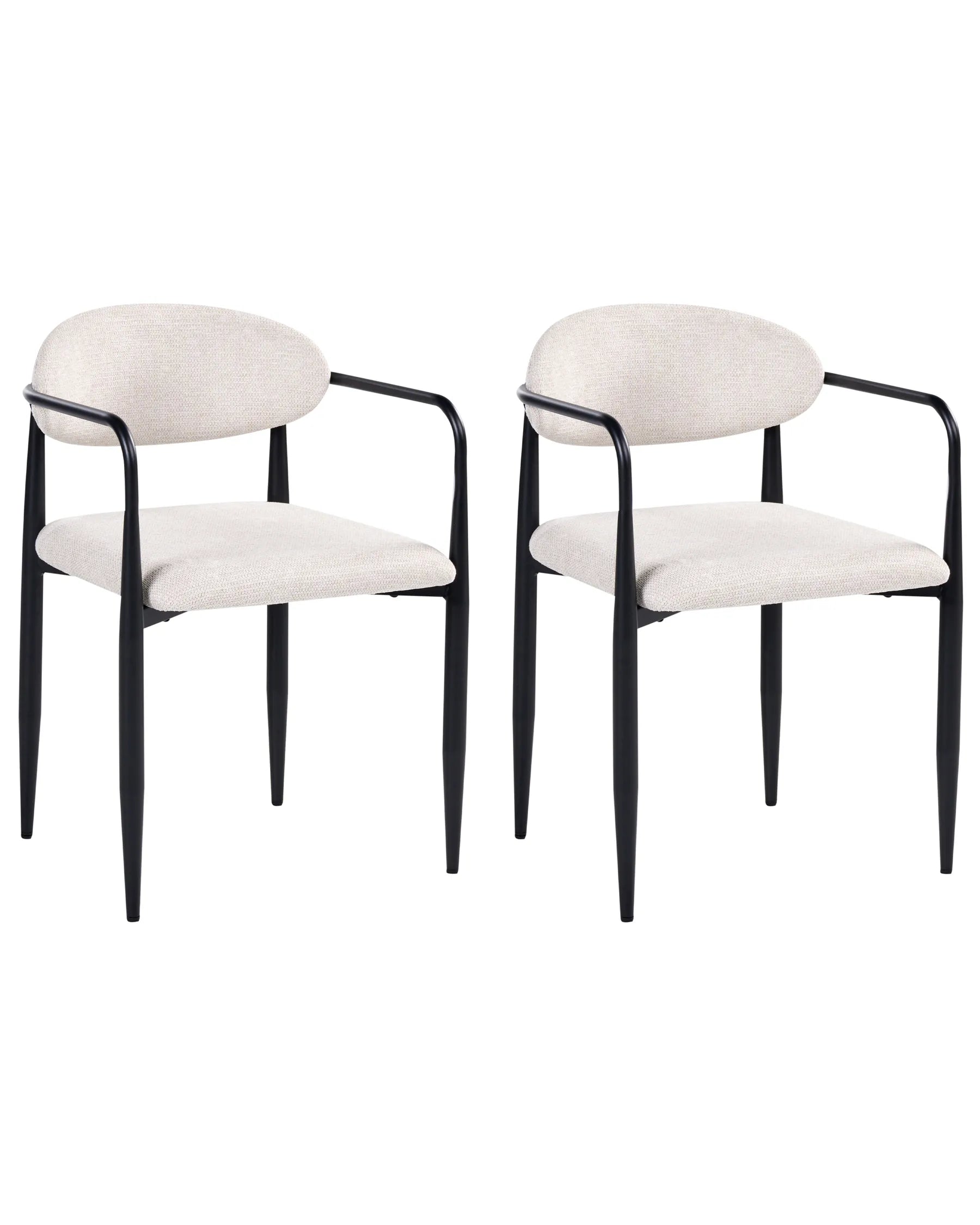 Set of 2 Dining Chairs TANEVIK Fabric Light Beige