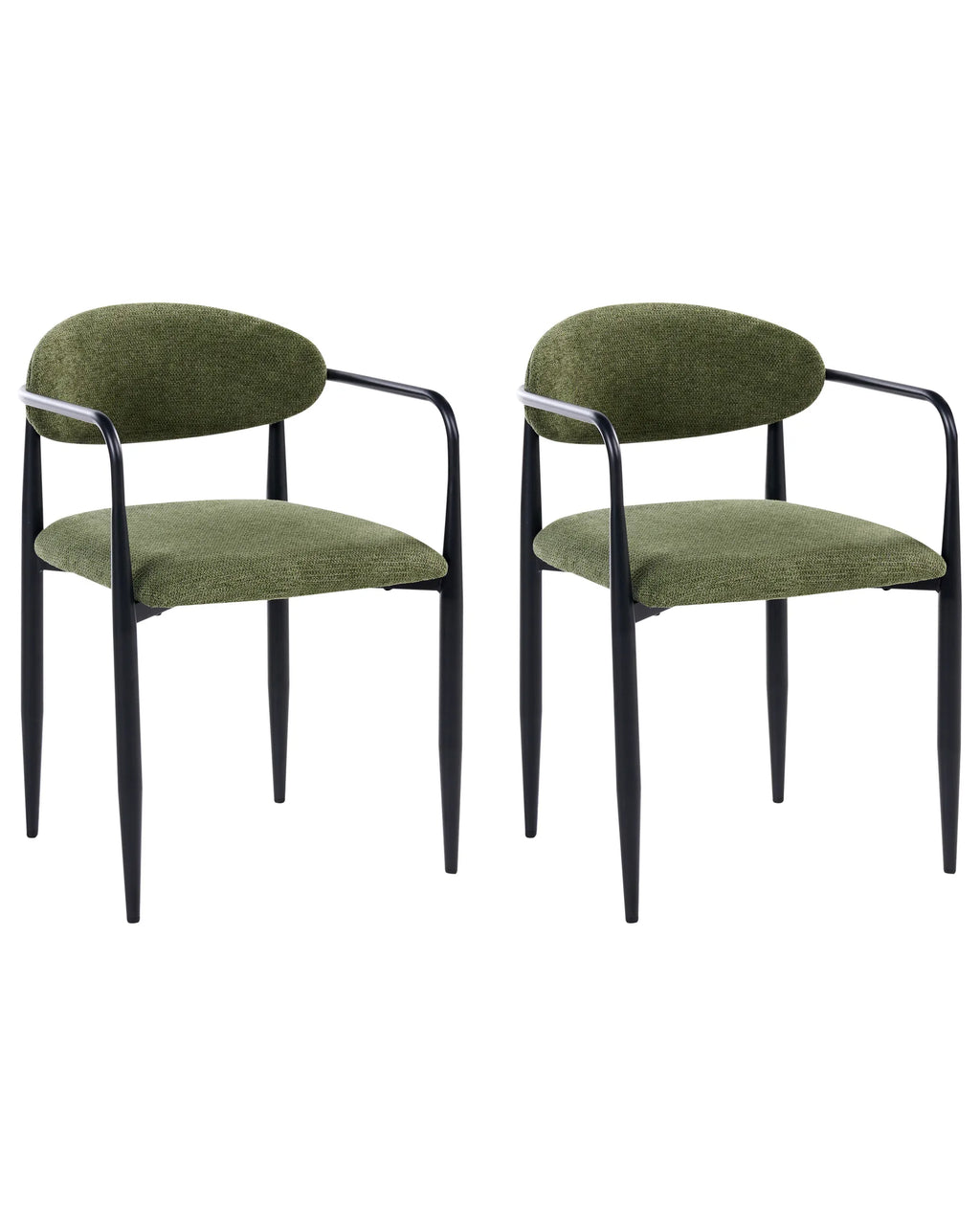 Set of 2 Dining Chairs TANEVIK Fabric Green