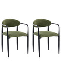 Set of 2 Dining Chairs TANEVIK Fabric Green