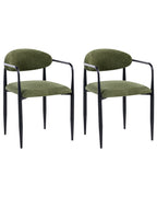 Set of 2 Dining Chairs TANEVIK Fabric Green