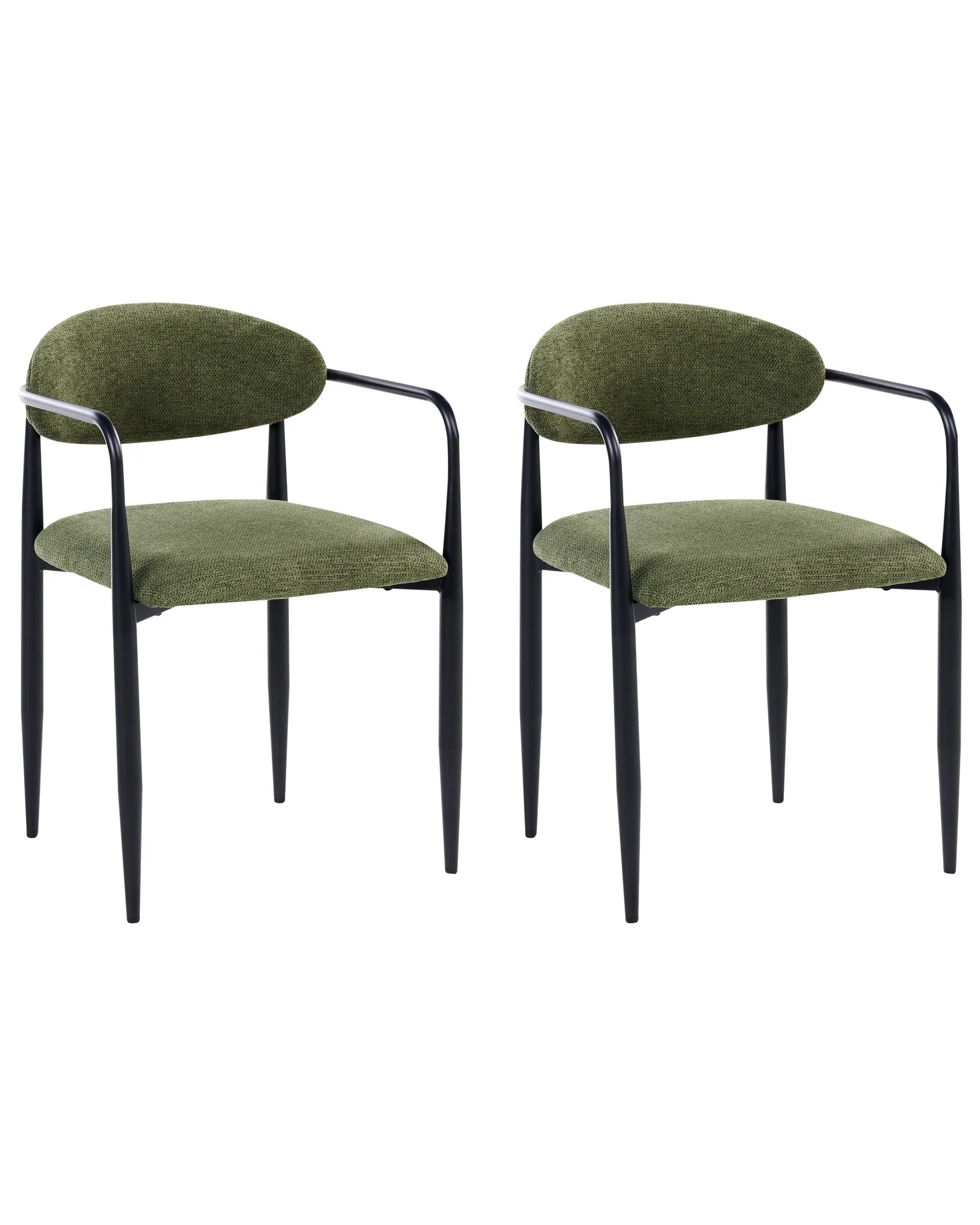 Set of 2 Dining Chairs TANEVIK Fabric Green