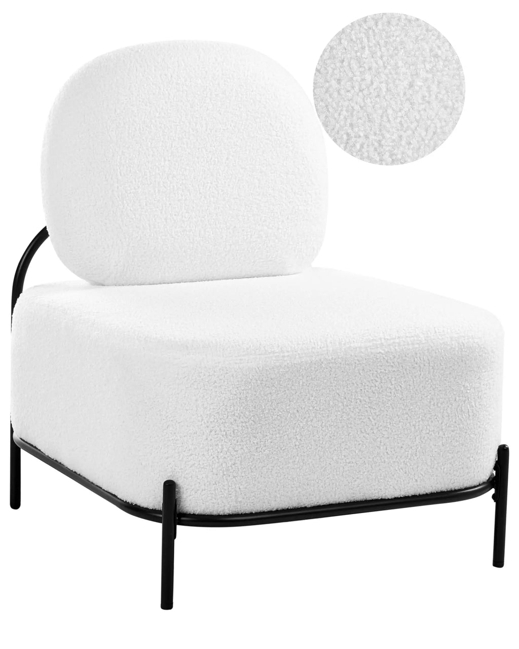 Armchair LUNDE Boucle White