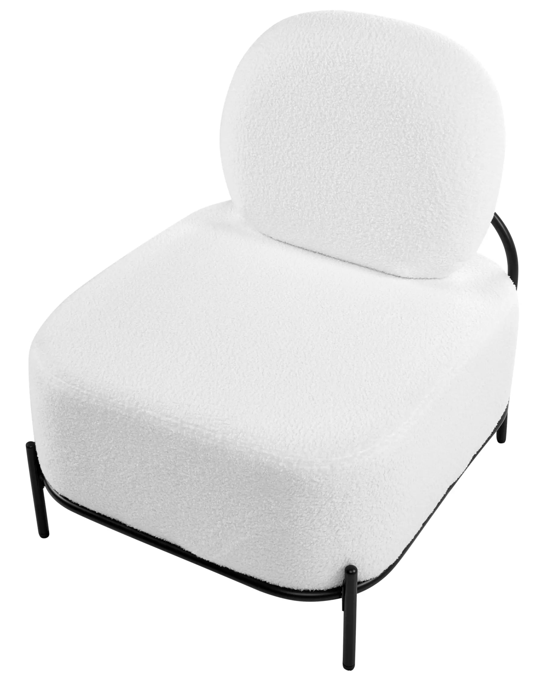 Armchair LUNDE Boucle White