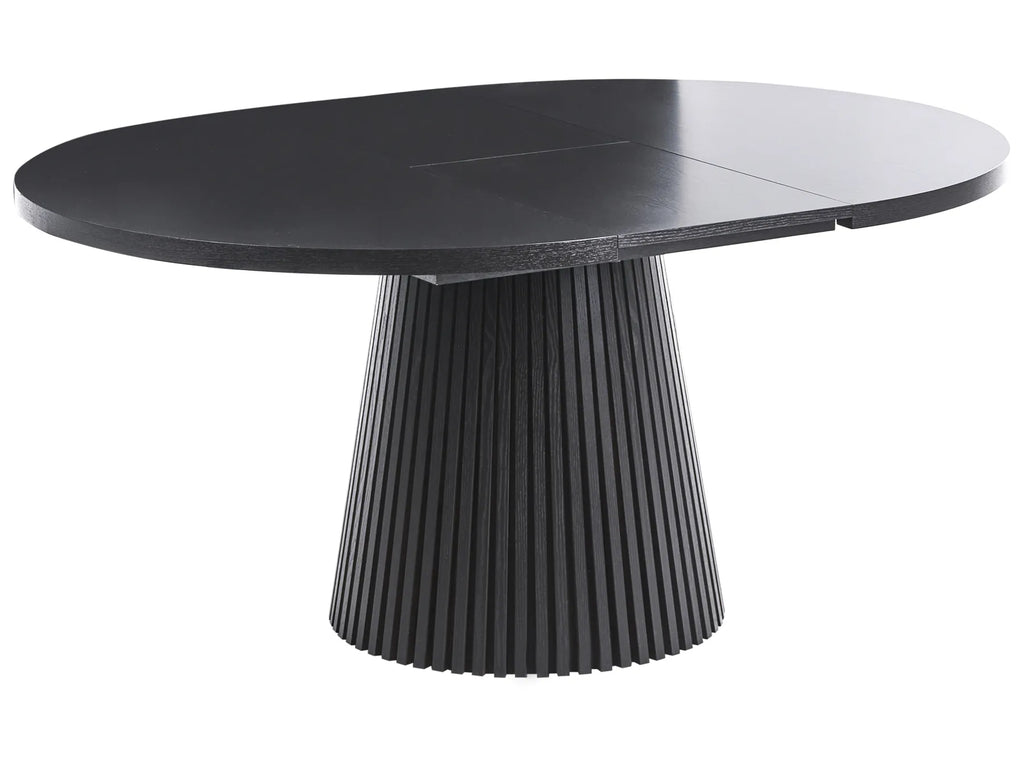 Extending Dining Table MOORE Black Ash Wood 120/160 cm 120 cm