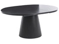 Extending Dining Table MOORE Black Ash Wood 120/160 cm 120 cm