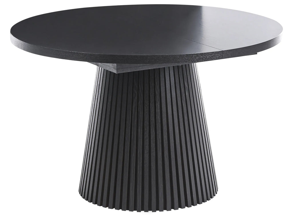 Extending Dining Table MOORE Black Ash Wood 120/160 cm 120 cm