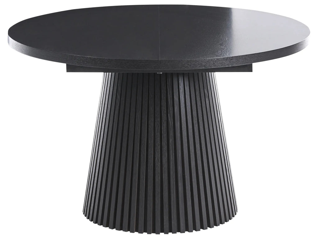 Extending Dining Table MOORE Black Ash Wood 120/160 cm 120 cm