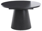 Extending Dining Table MOORE Black Ash Wood 120/160 cm 120 cm