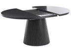 Extending Dining Table MOORE Black Ash Wood 120/160 cm 120 cm