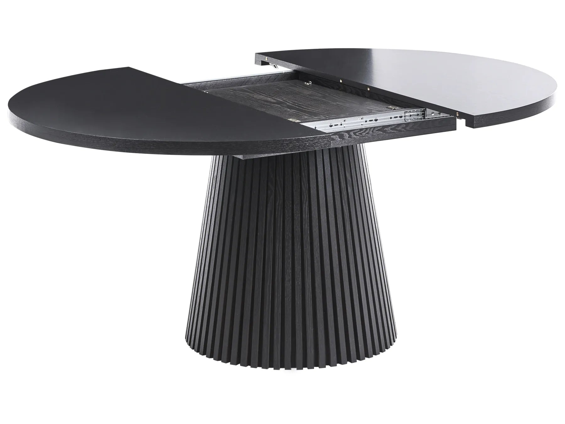 Extending Dining Table MOORE Black Ash Wood 120/160 cm 120 cm