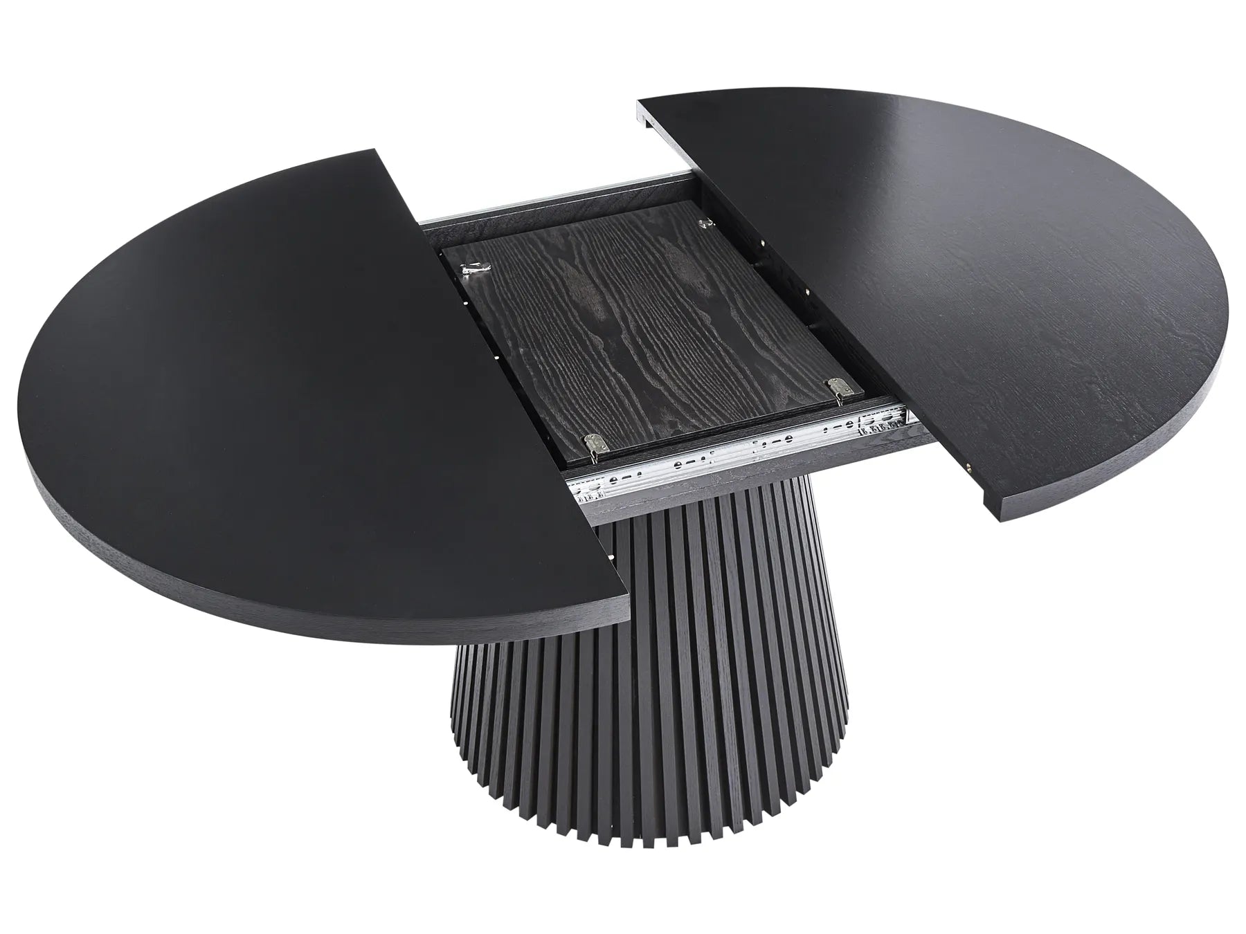 Extending Dining Table MOORE Black Ash Wood 120/160 cm 120 cm