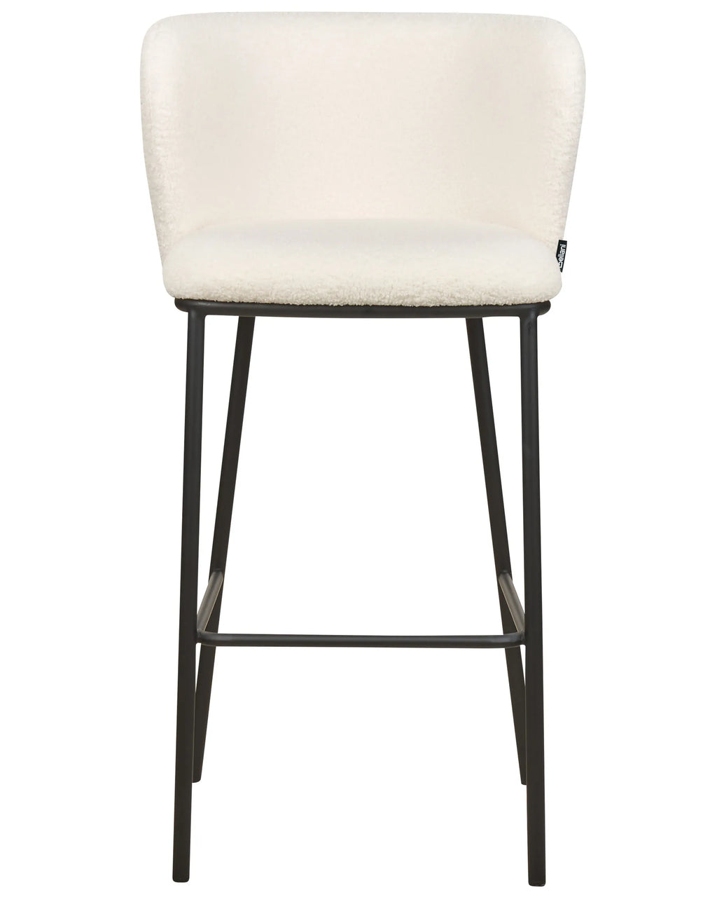 Set of 2 Bar Chairs MINA Boucle White
