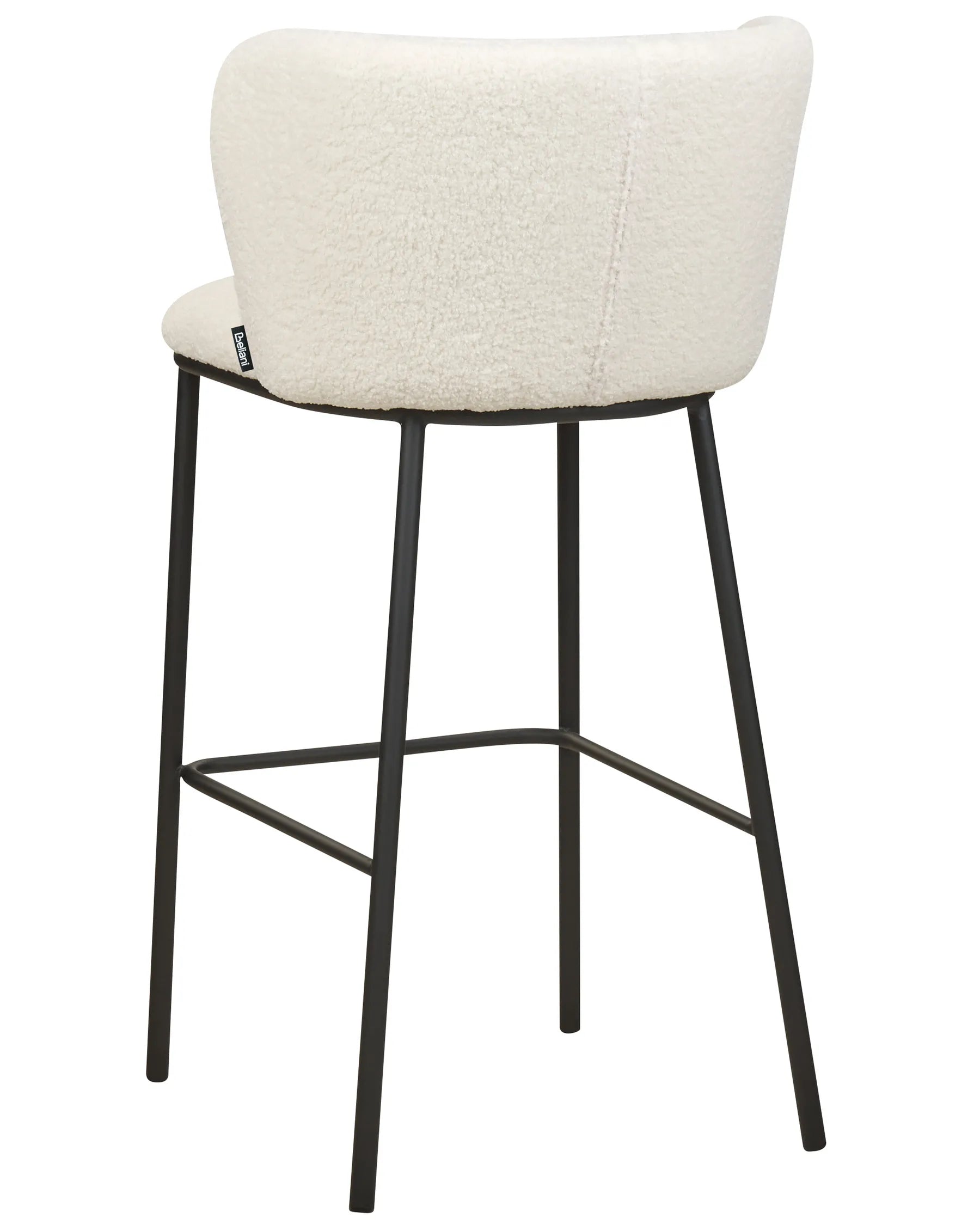 Set of 2 Bar Chairs MINA Boucle White
