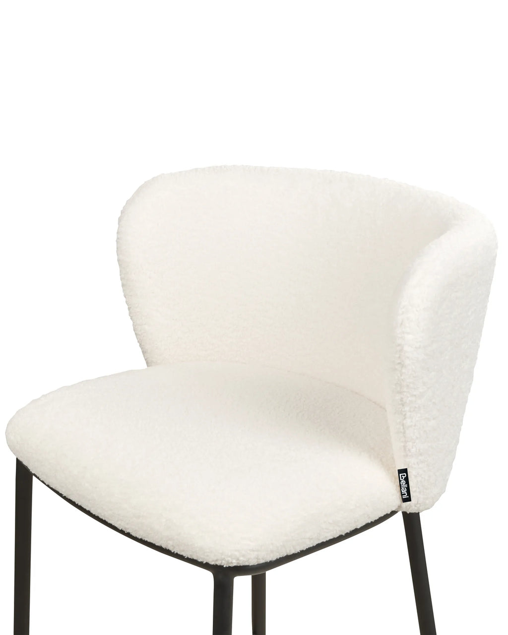 Set of 2 Bar Chairs MINA Boucle White