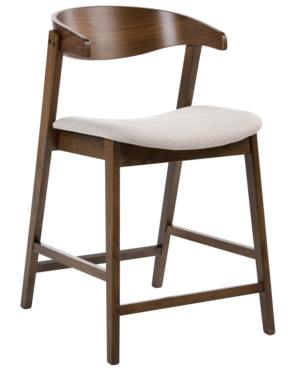 Set of 2 Bar Chairs LILLY Brown/ Beige