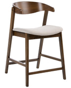 Set of 2 Bar Chairs LILLY Brown/ Beige