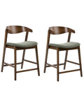 Set of 2 Bar Chairs LILLY Dark Green/ Brown