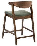 Set of 2 Bar Chairs LILLY Dark Green/ Brown