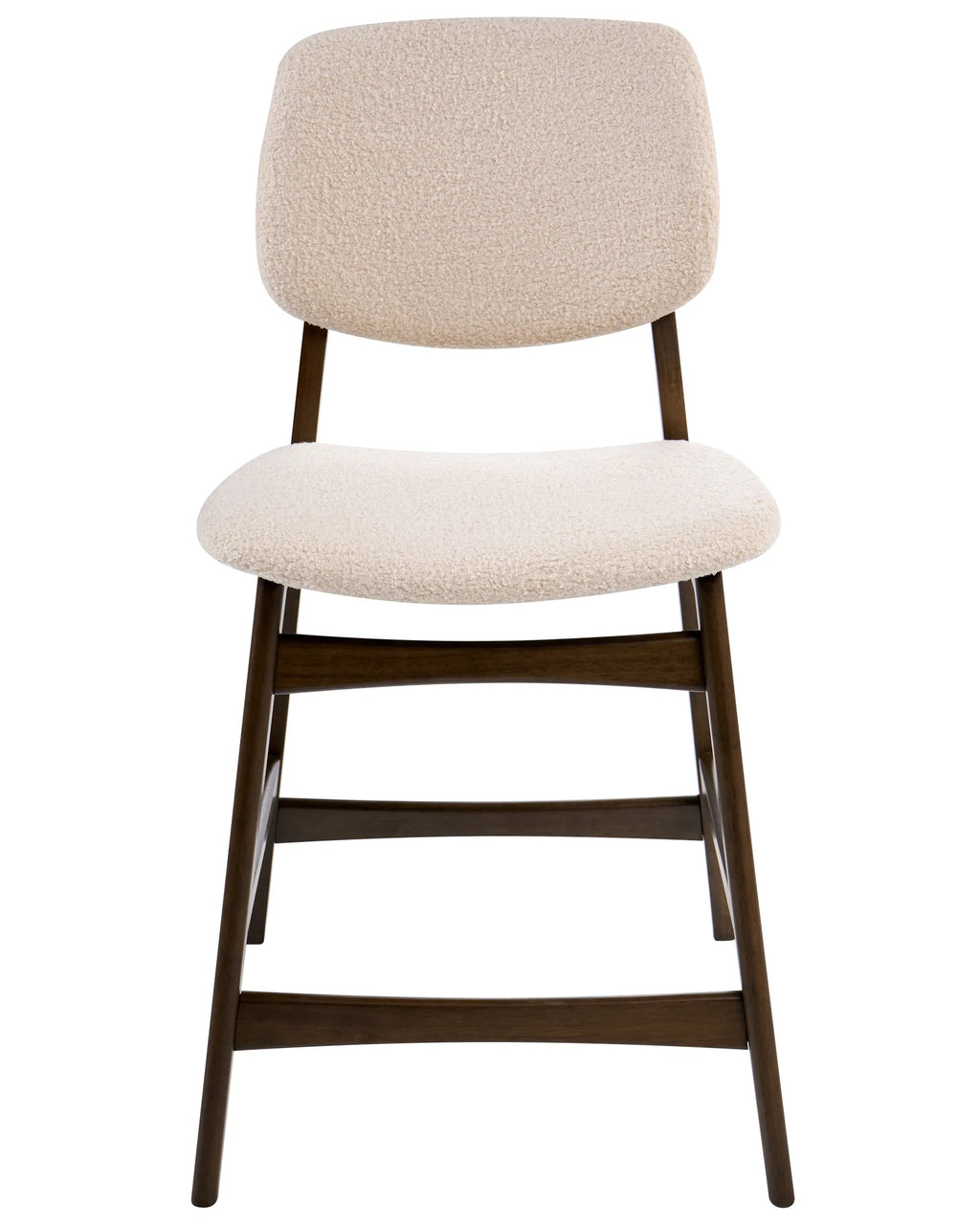 Set of 2 Bar Chairs ELAINE Boucle Brown/ Light Beige