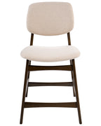 Set of 2 Bar Chairs ELAINE Boucle Brown/ Light Beige