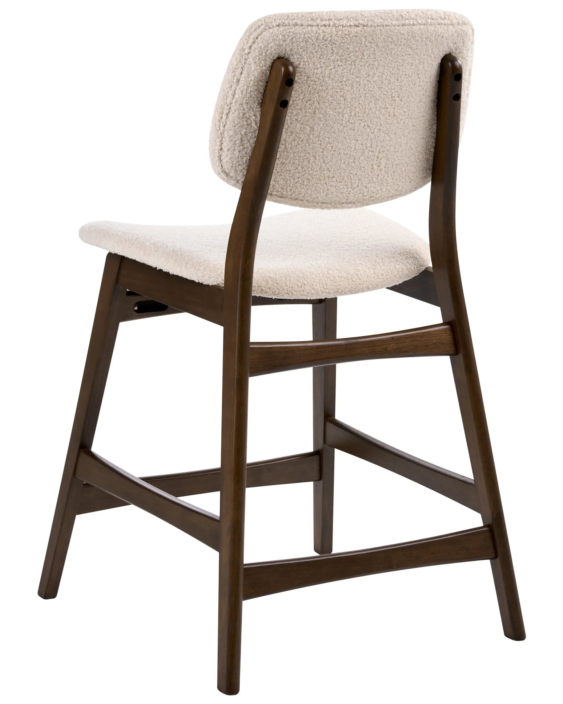 Set of 2 Bar Chairs ELAINE Boucle Brown/ Light Beige