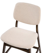 Set of 2 Bar Chairs ELAINE Boucle Brown/ Light Beige