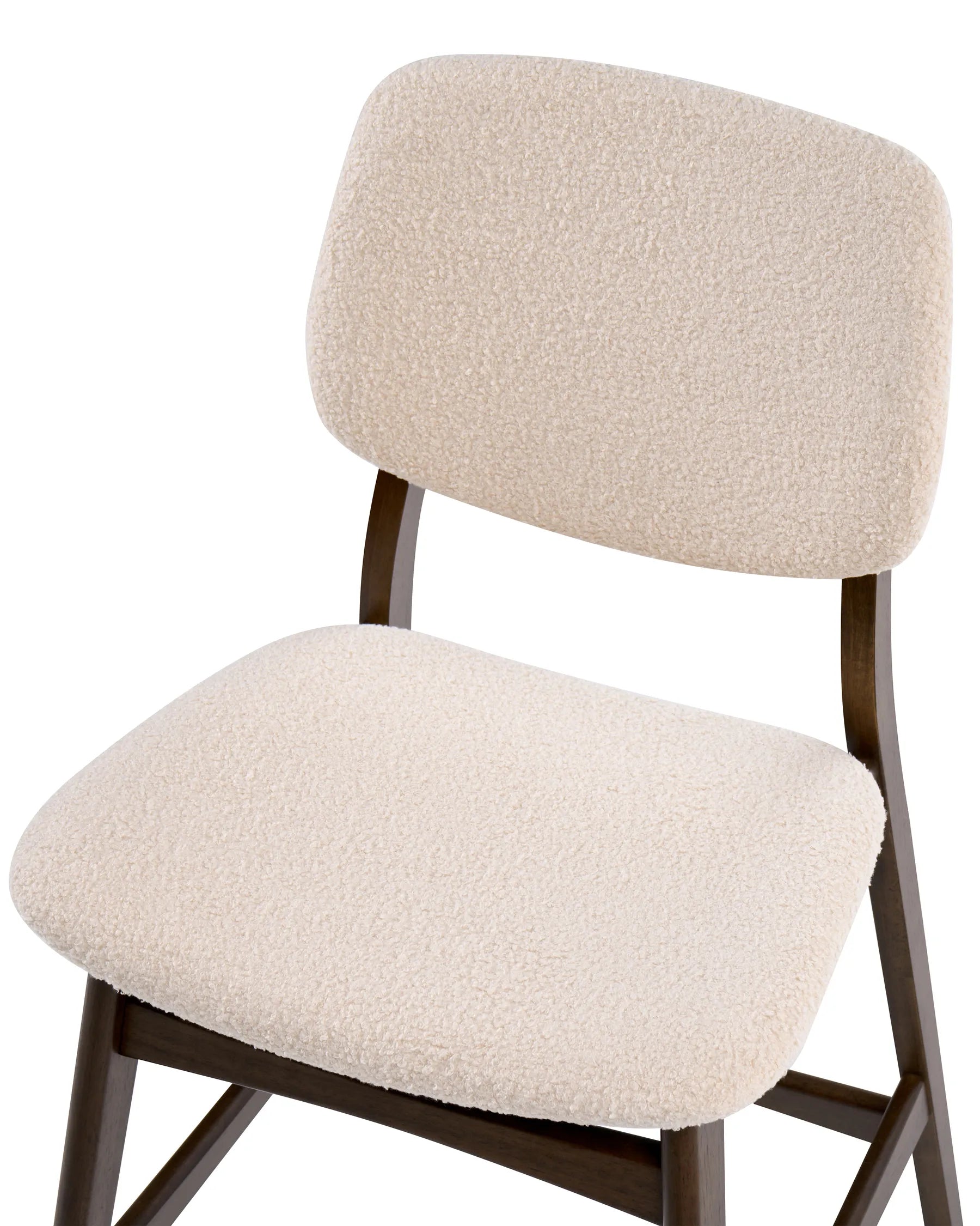 Set of 2 Bar Chairs ELAINE Boucle Brown/ Light Beige