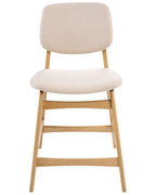Set of 2 Bar Chairs ELAINE Boucle Light Brown/ Beige