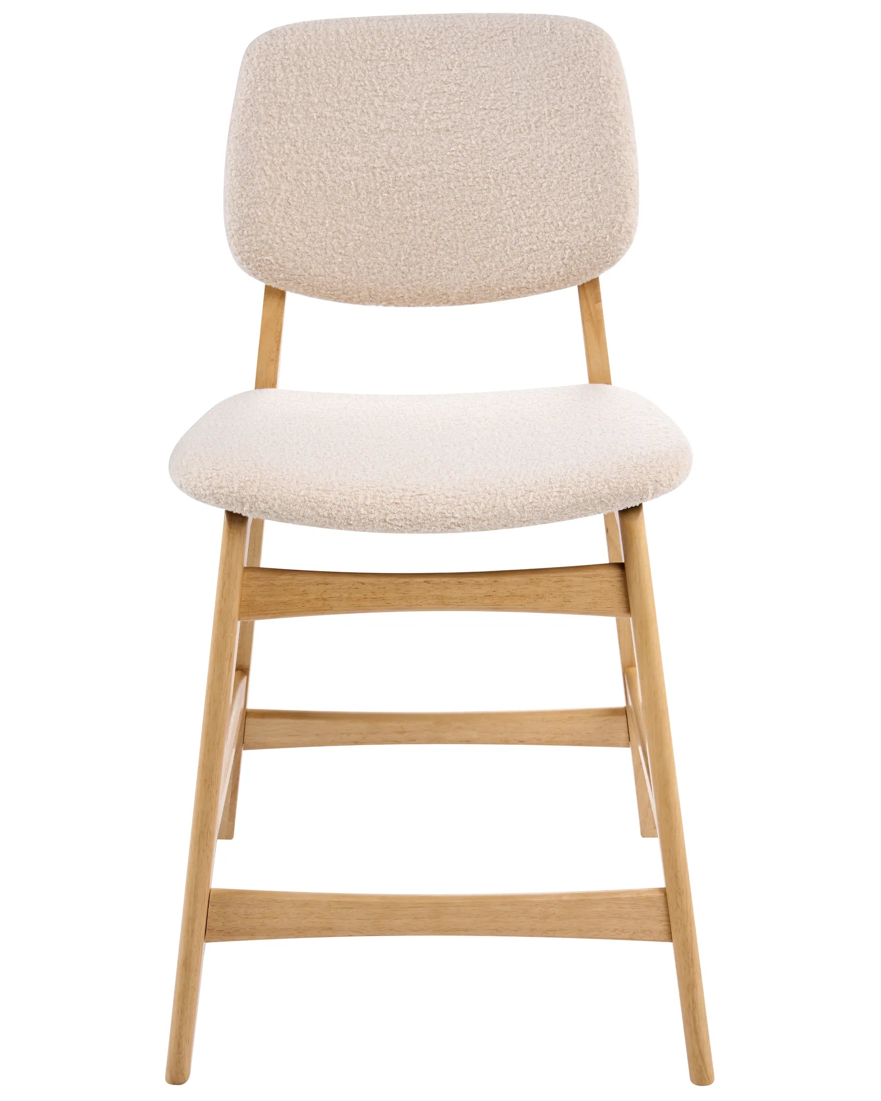 Set of 2 Bar Chairs ELAINE Boucle Light Brown/ Beige