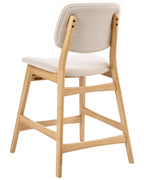 Set of 2 Bar Chairs ELAINE Boucle Light Brown/ Beige