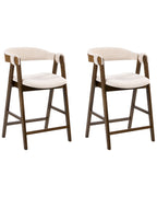 Set of 2 Bar Chairs DAY Boucle Brown/ Light Beige