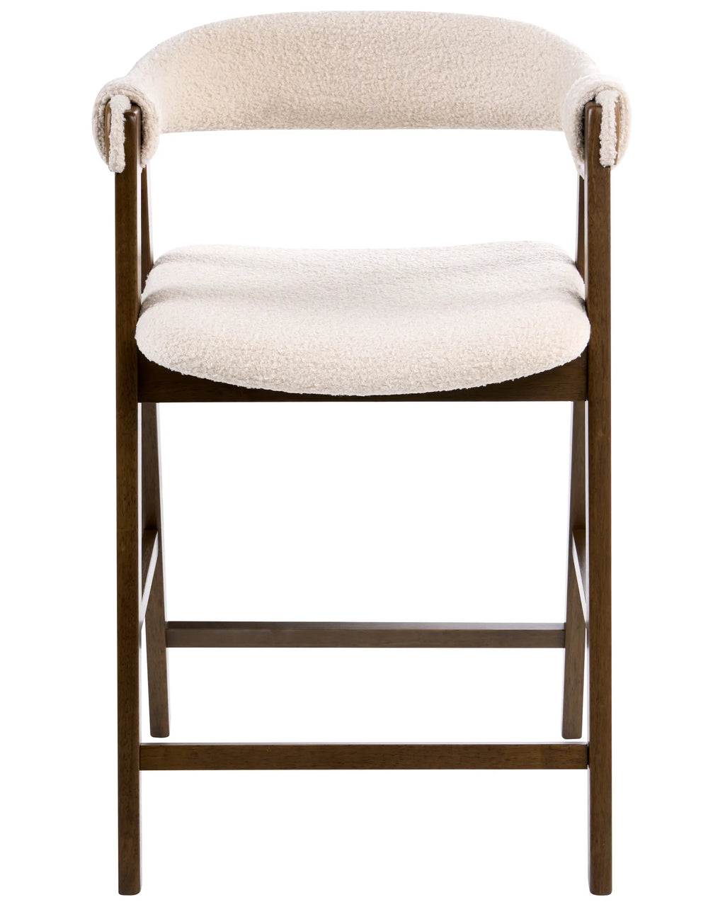 Set of 2 Bar Chairs DAY Boucle Brown/ Light Beige