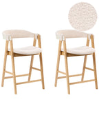Set of 2 Bar Chairs DAY Boucle Light Brown/ Light Beige