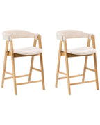 Set of 2 Bar Chairs DAY Boucle Light Brown/ Light Beige