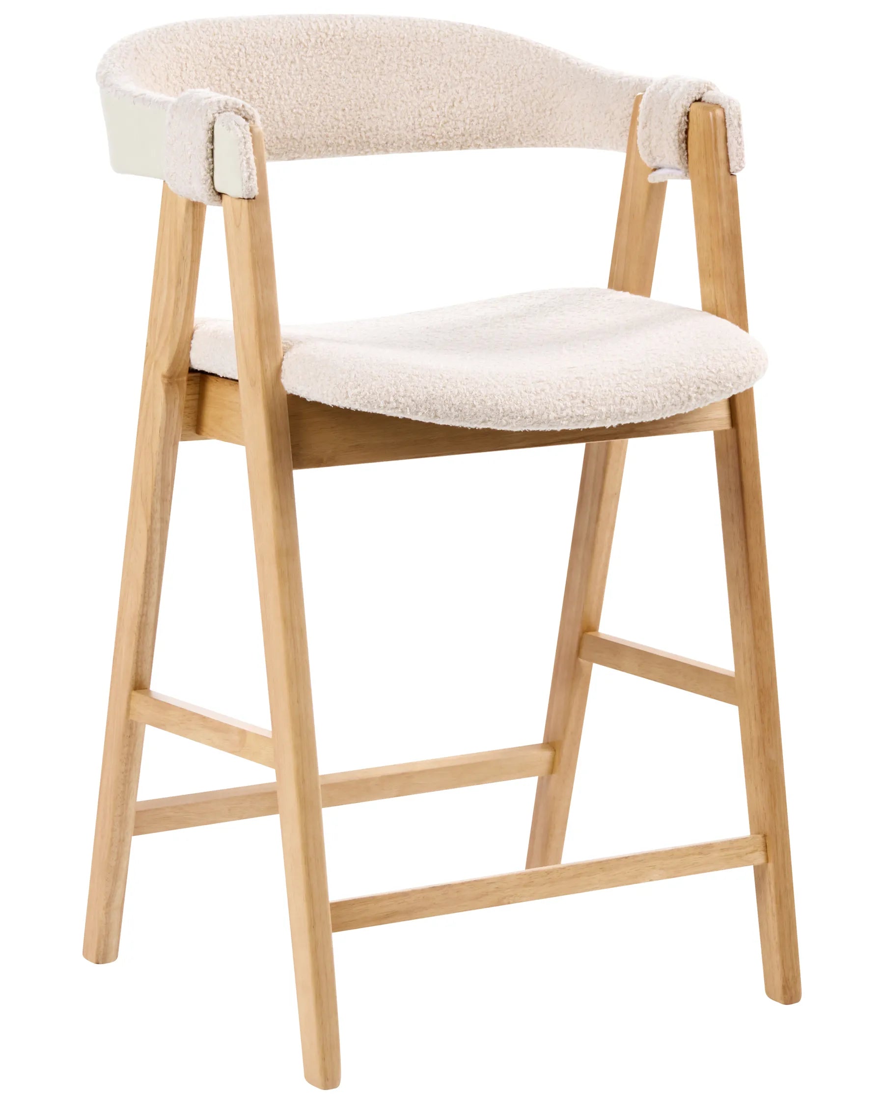 Set of 2 Bar Chairs DAY Boucle Light Brown/ Light Beige