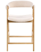Set of 2 Bar Chairs DAY Boucle Light Brown/ Light Beige
