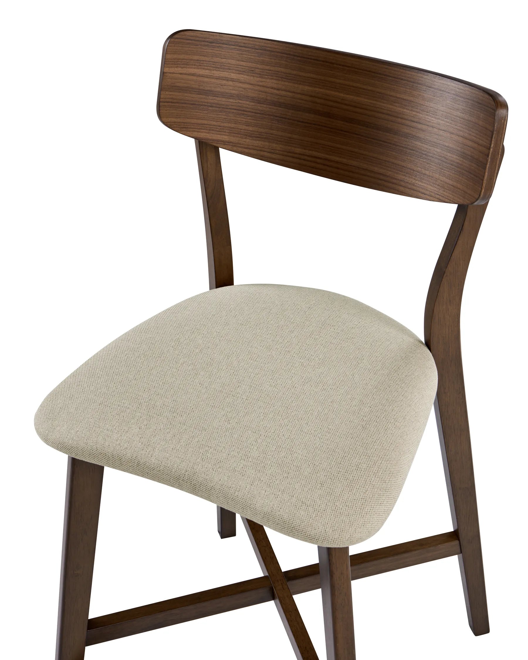 Set of 2 Bar Chairs HOPE Wood Brown/ Beige