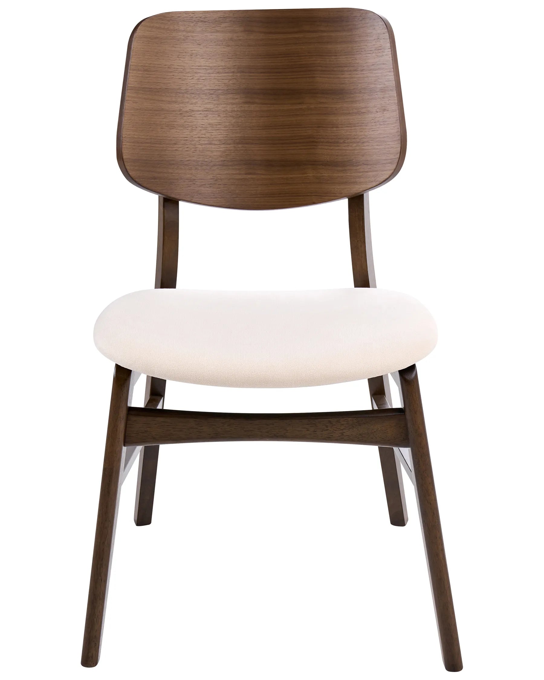 Set of 2 Dining Chairs MAYER Fabric Off-White/ Brown