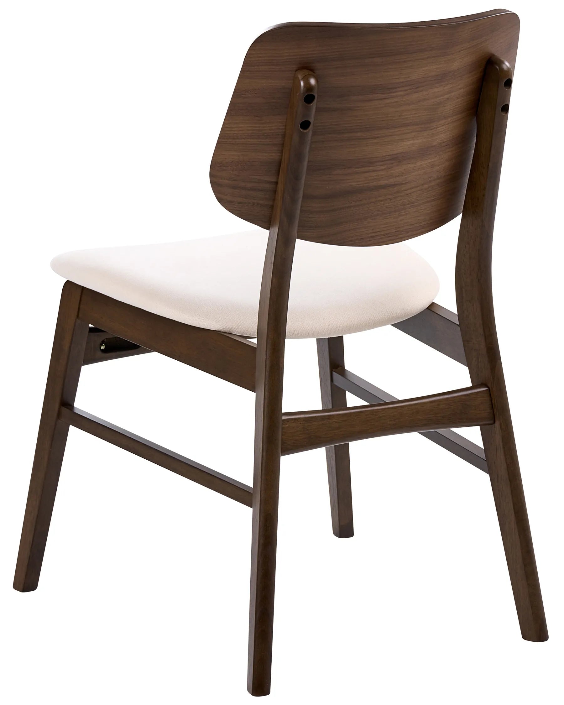 Set of 2 Dining Chairs MAYER Fabric Off-White/ Brown