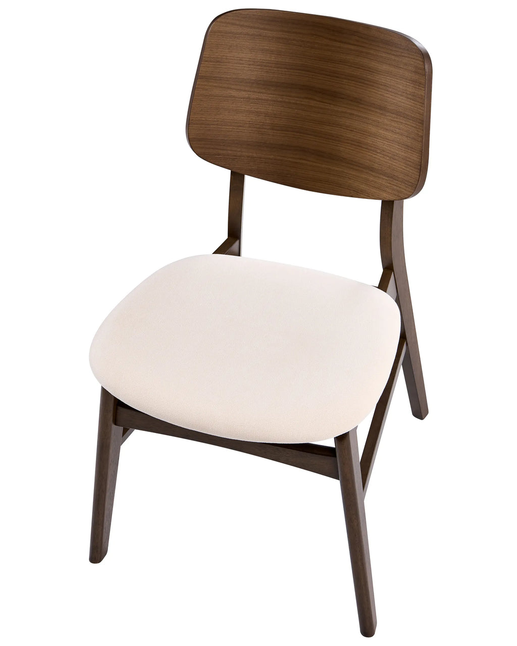 Set of 2 Dining Chairs MAYER Fabric Off-White/ Brown