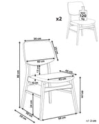 Set of 2 Dining Chairs MAYER Fabric Off-White/ Brown